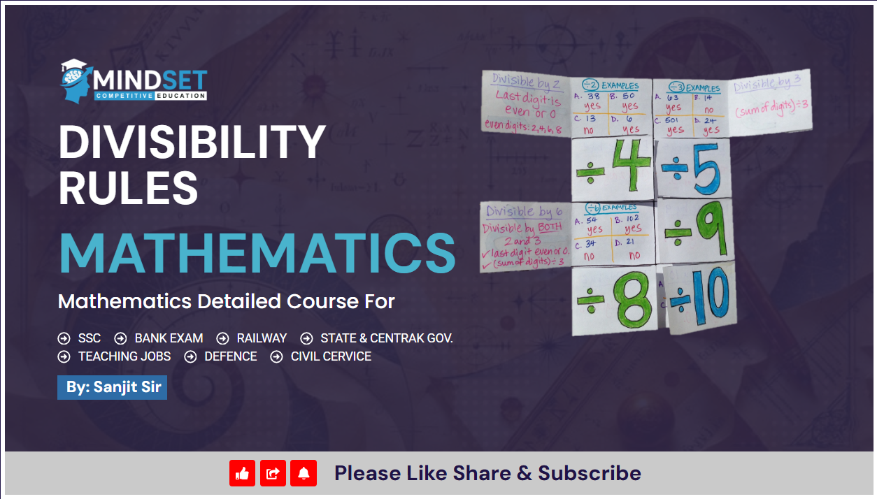 Divisibility Rules Explained with Examples | 20 MCQs for Competitive Exams (Beginner to Expert)